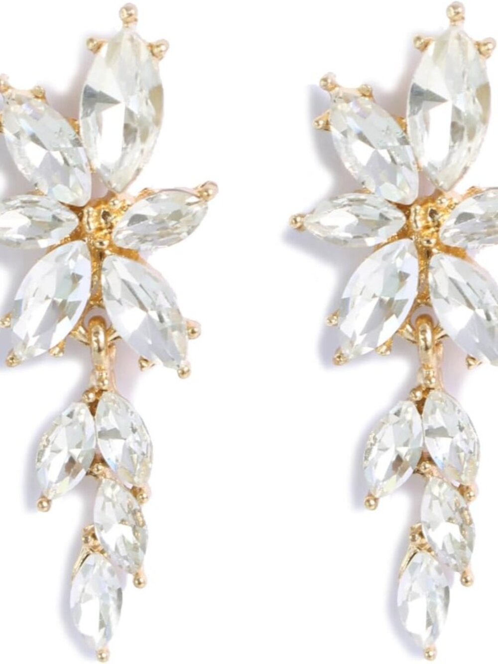 Elegant Rhinestone Dangle Earrings Marquise Crystal Wedding Bridal Earrings for
